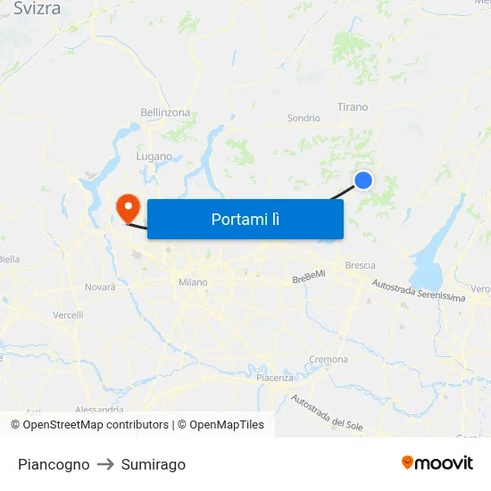 Piancogno to Sumirago map
