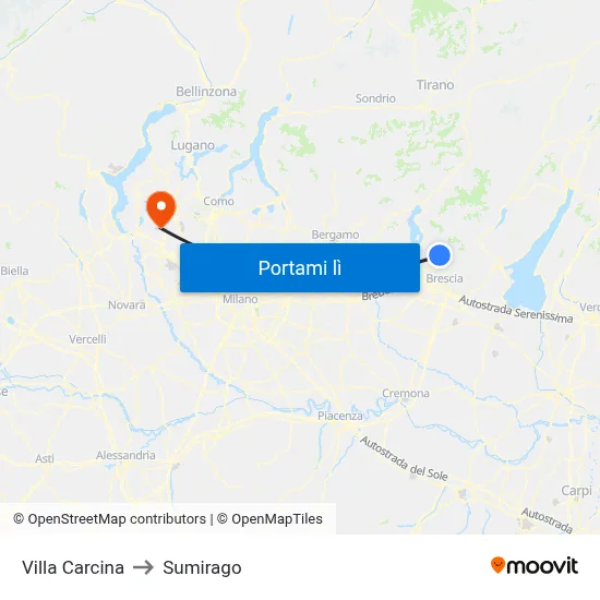 Villa Carcina to Sumirago map