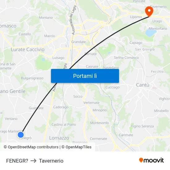 FENEGR? to Tavernerio map