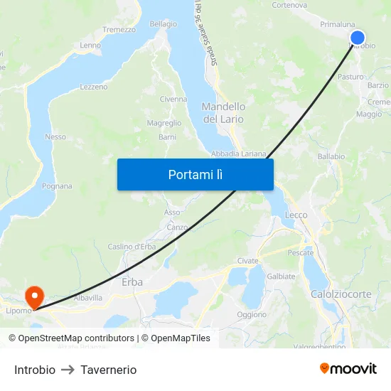 Introbio to Tavernerio map