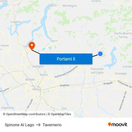 Spinone Al Lago to Tavernerio map