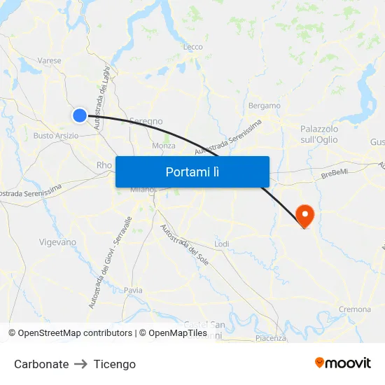 Carbonate to Ticengo map