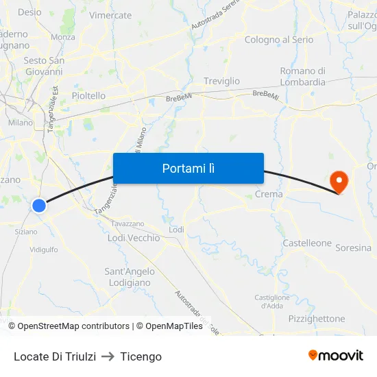 Locate Di Triulzi to Ticengo map