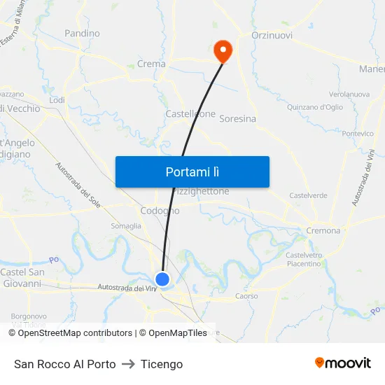 San Rocco Al Porto to Ticengo map
