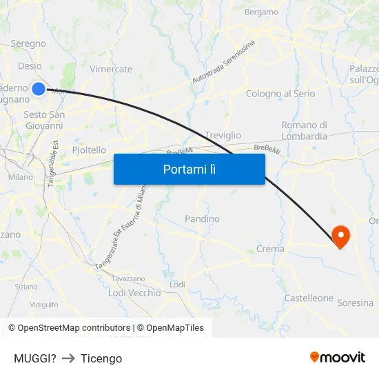 MUGGI? to Ticengo map