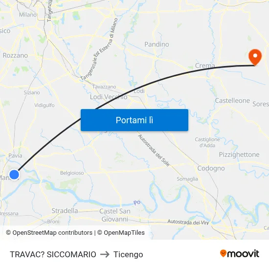 TRAVAC? SICCOMARIO to Ticengo map