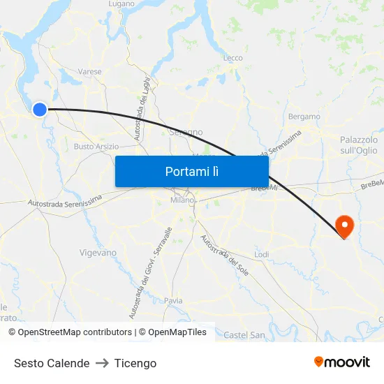 Sesto Calende to Ticengo map