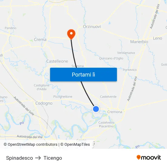 Spinadesco to Ticengo map