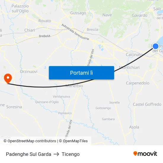 Padenghe Sul Garda to Ticengo map