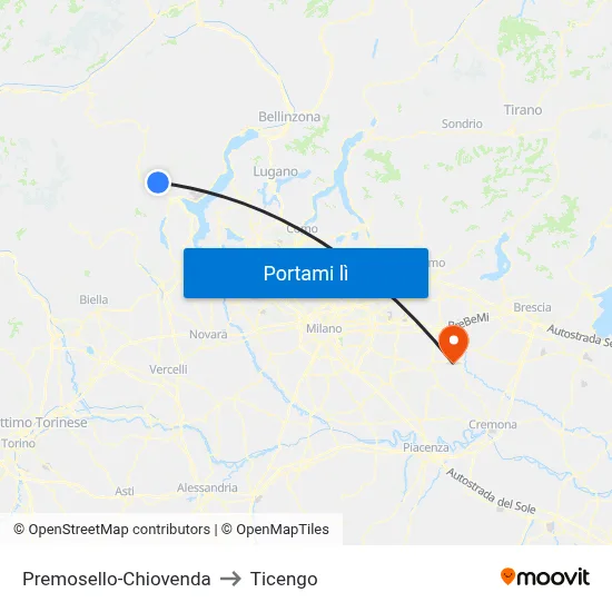 Premosello-Chiovenda to Ticengo map