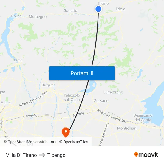 Villa Di Tirano to Ticengo map