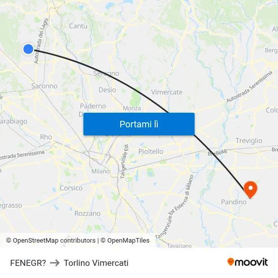 FENEGR? to Torlino Vimercati map