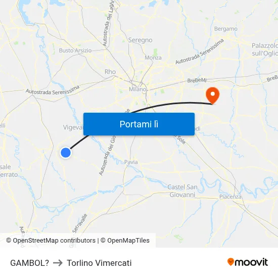 GAMBOL? to Torlino Vimercati map