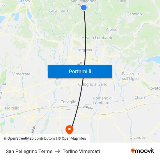 San Pellegrino Terme to Torlino Vimercati map