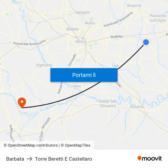 Barbata to Torre Beretti E Castellaro map