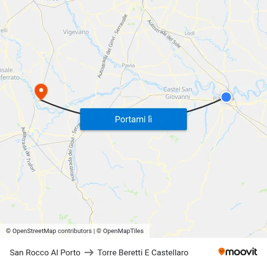 San Rocco Al Porto to Torre Beretti E Castellaro map