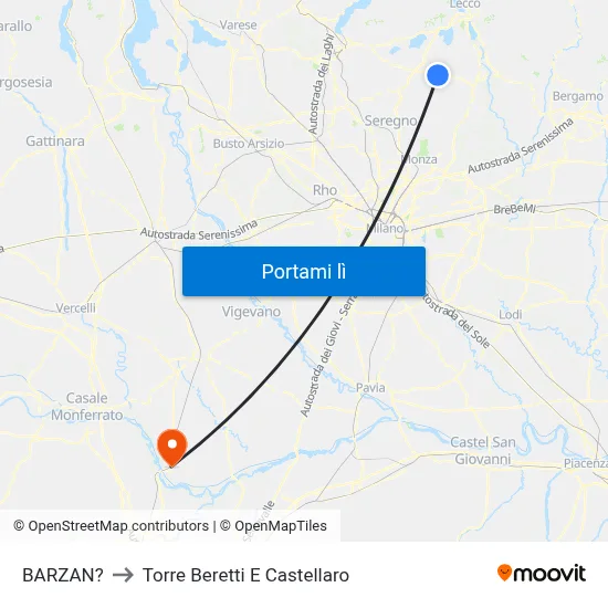 BARZAN? to Torre Beretti E Castellaro map
