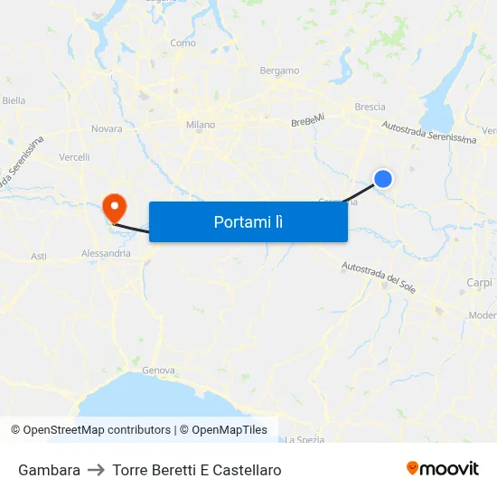 Gambara to Torre Beretti E Castellaro map