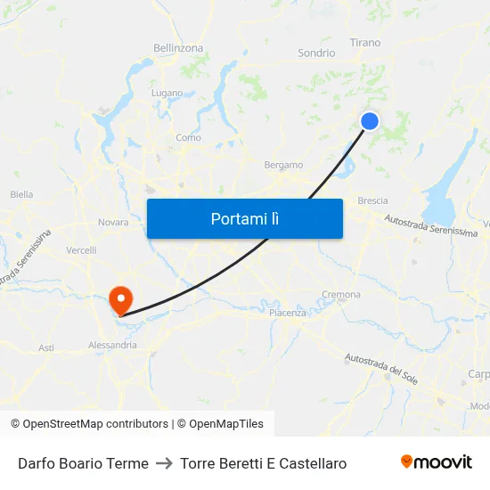 Darfo Boario Terme to Torre Beretti E Castellaro map
