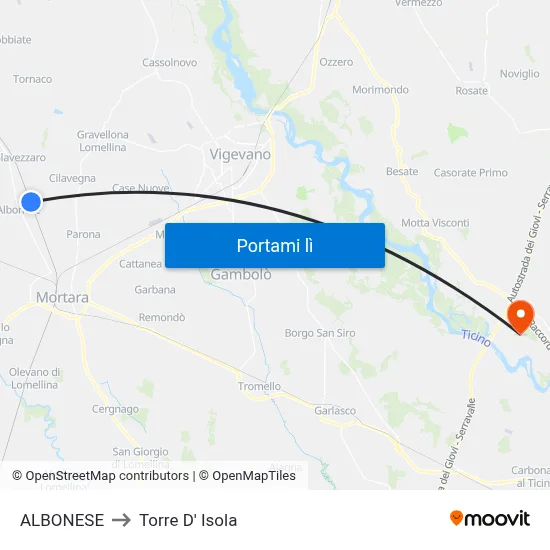 ALBONESE to Torre D' Isola map