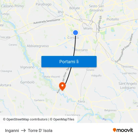 Inganni to Torre D' Isola map