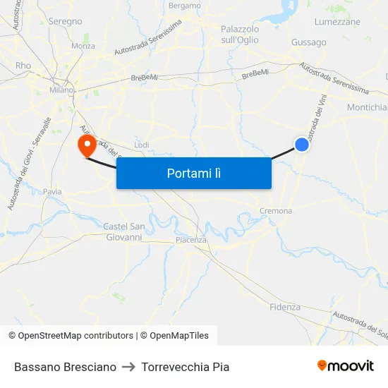Bassano Bresciano to Torrevecchia Pia map