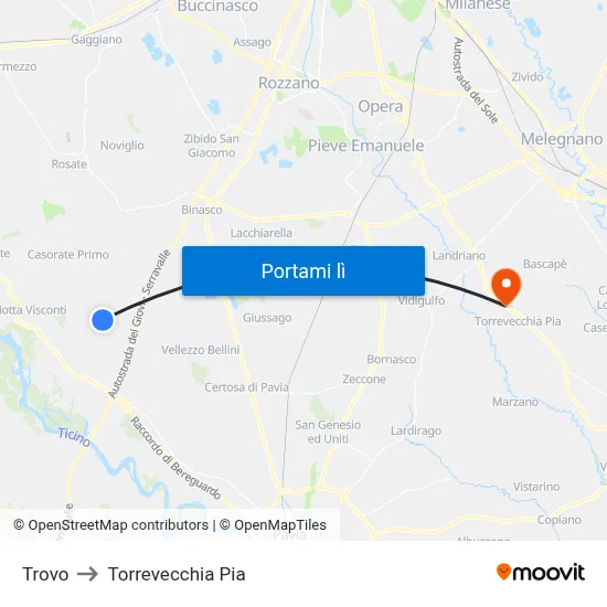 Trovo to Torrevecchia Pia map