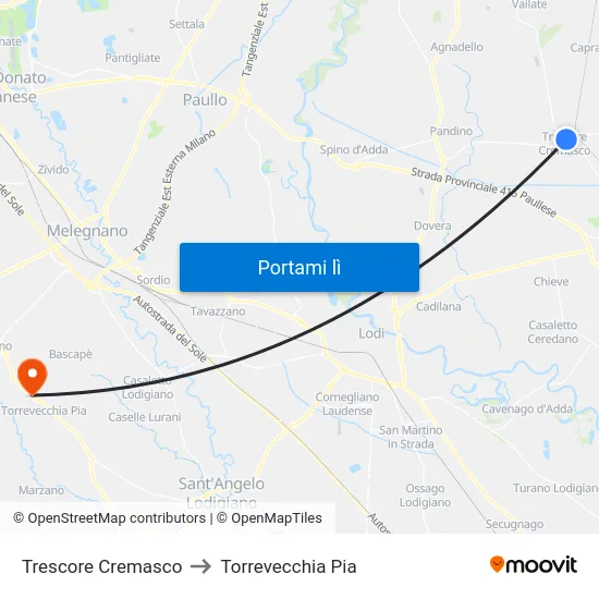 Trescore Cremasco to Torrevecchia Pia map