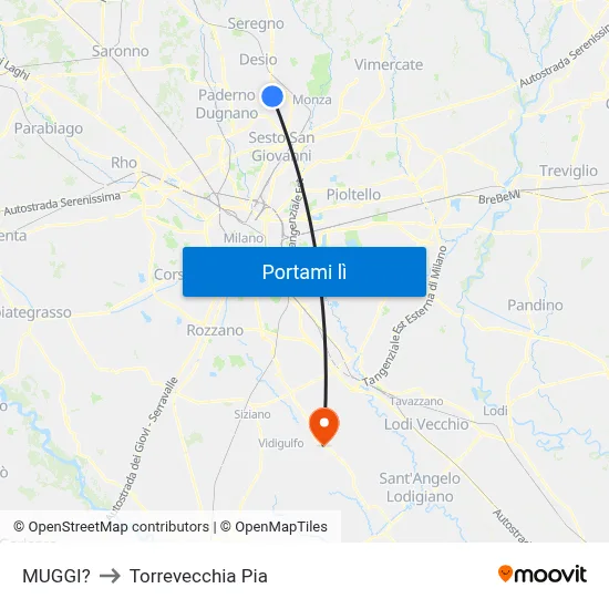 MUGGI? to Torrevecchia Pia map