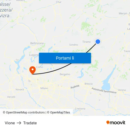 Vione to Tradate map