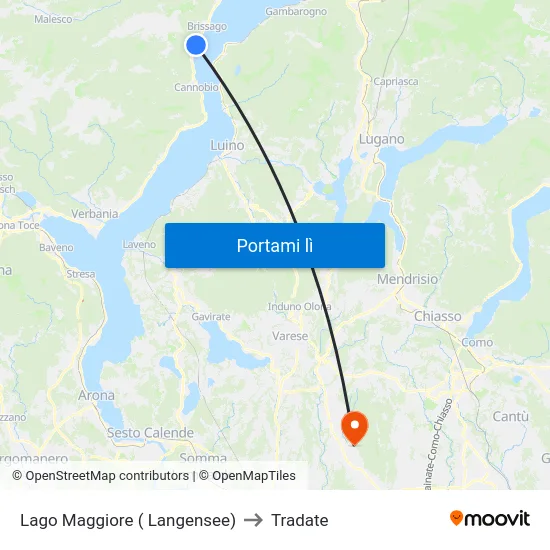 Lago Maggiore ( Langensee) to Tradate map