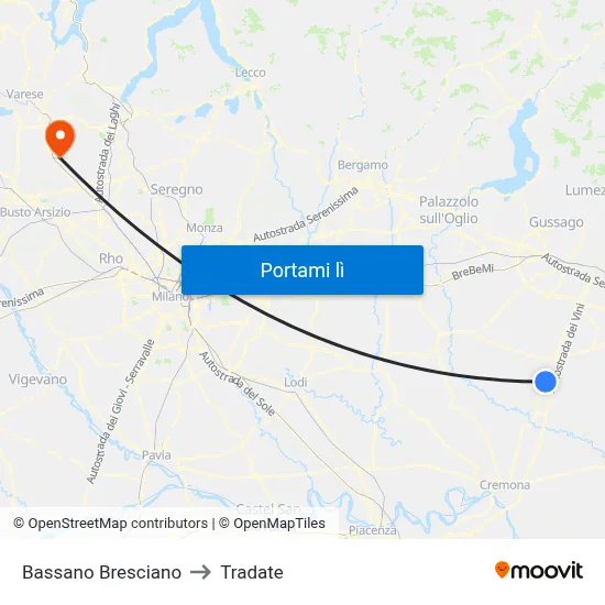 Bassano Bresciano to Tradate map