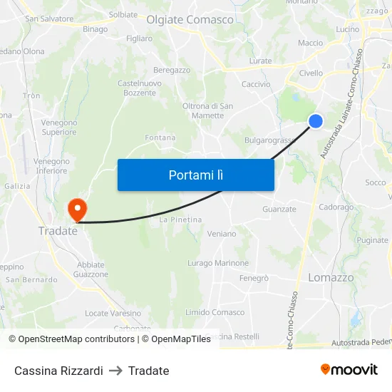 Cassina Rizzardi to Tradate map