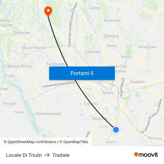 Locate Di Triulzi to Tradate map