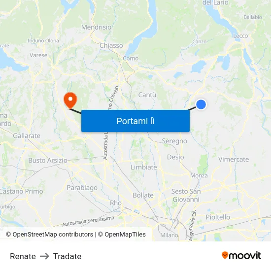 Renate to Tradate map