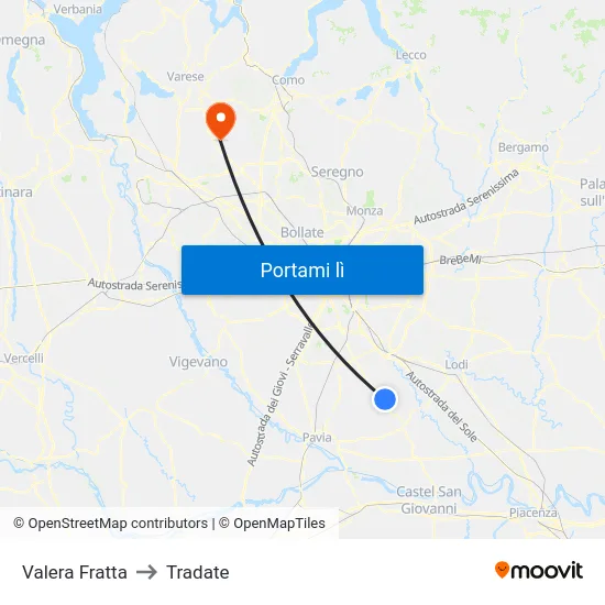 Valera Fratta to Tradate map