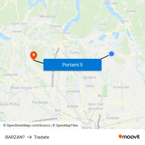 BARZAN? to Tradate map