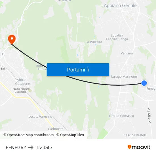 FENEGR? to Tradate map