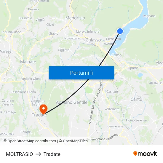 MOLTRASIO to Tradate map