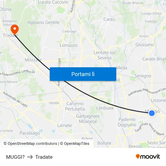 MUGGI? to Tradate map