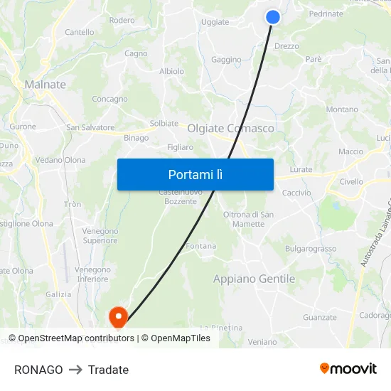RONAGO to Tradate map