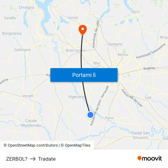 ZERBOL? to Tradate map