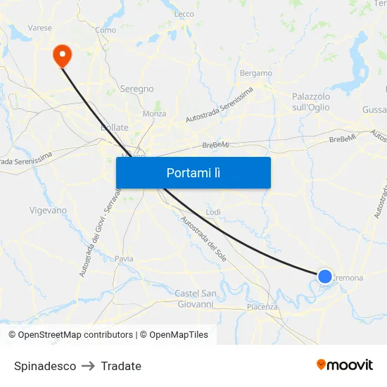 Spinadesco to Tradate map