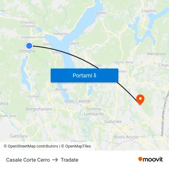 Casale Corte Cerro to Tradate map
