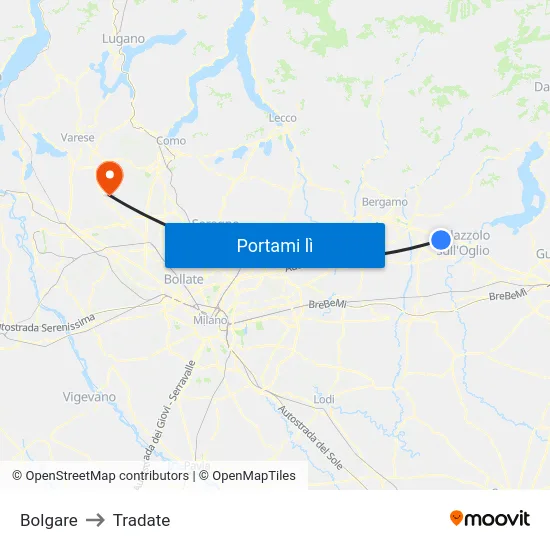 Bolgare to Tradate map