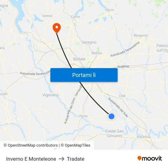 Inverno E Monteleone to Tradate map