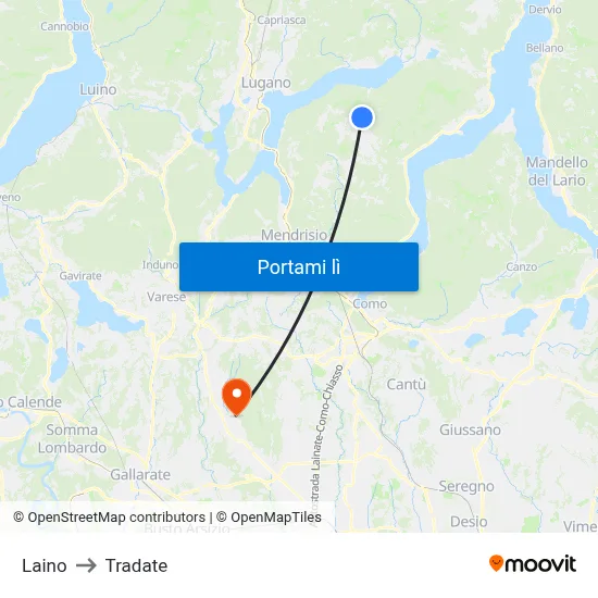 Laino to Tradate map