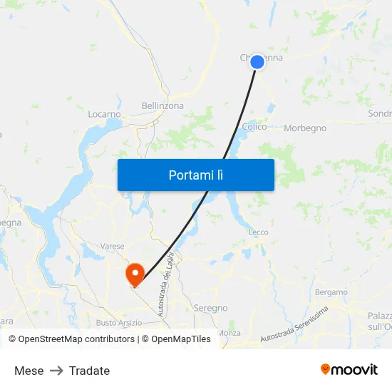 Mese to Tradate map