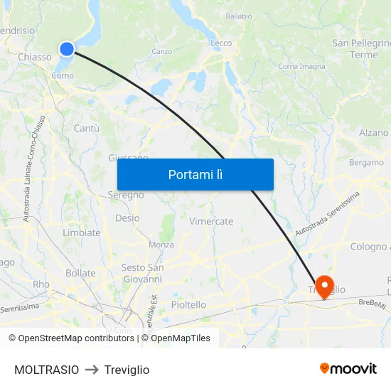 MOLTRASIO to Treviglio map