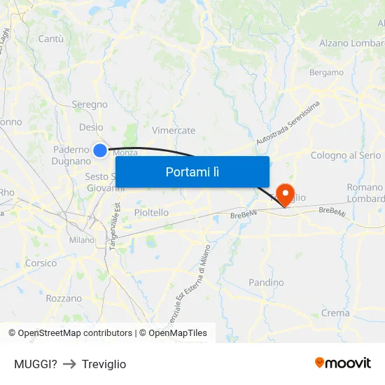 MUGGI? to Treviglio map